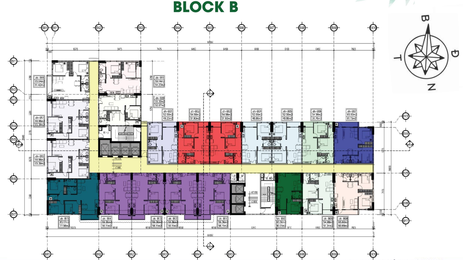 Floor plan of block B Park View Binh Duong