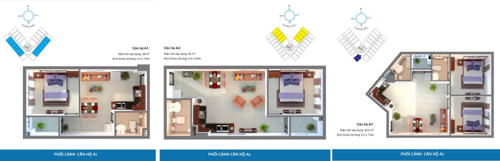 The apartment complex layout